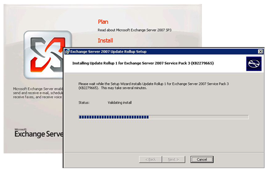 exchange service pack and rollup