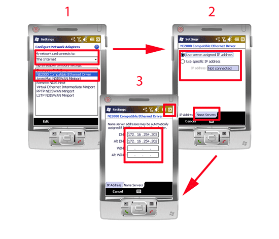 windows mobile static ip