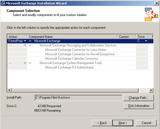 install exchange 2003