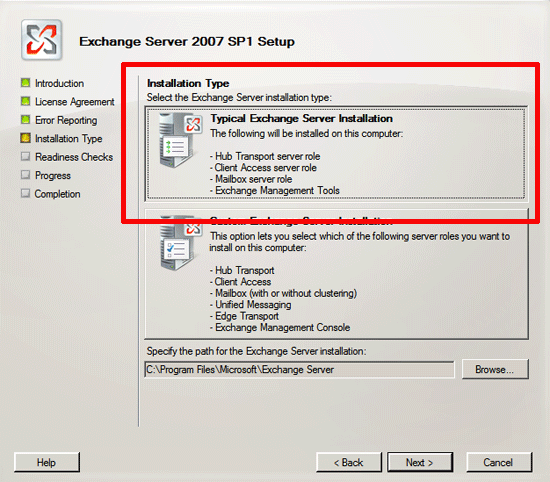 install exchange 2007