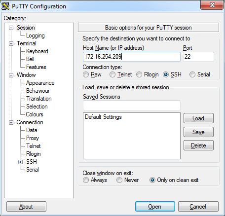 putty ssh to esx