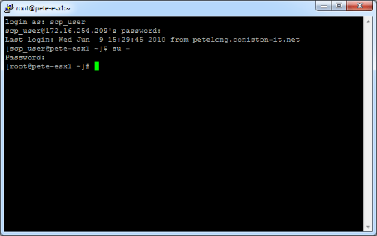 esx logon as root