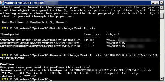 Remove-ExchangeCertificate
