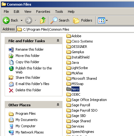 nero directory