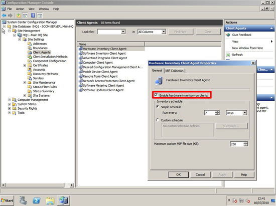 sccm configure client agents