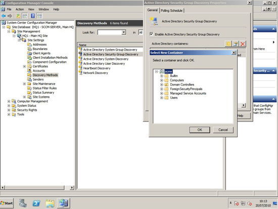 connect sccm to active directory