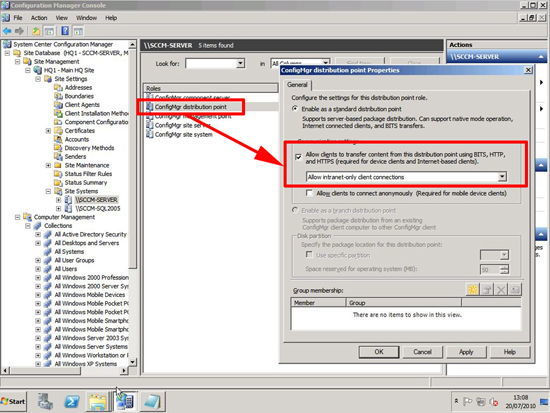 sccm distribution point