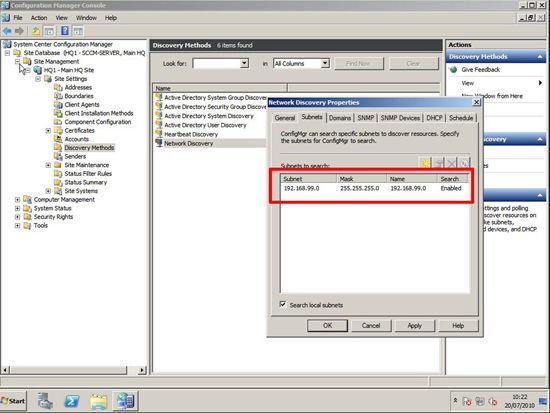 sccm subnet