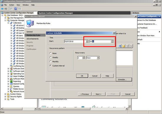 sccm collection schedule