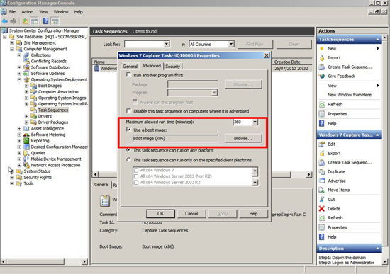 sccm boot image