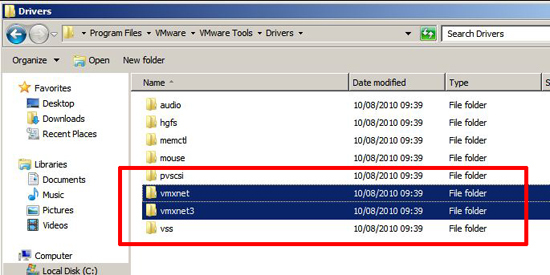 vmxnet drivers