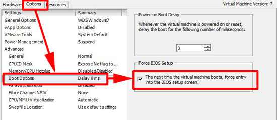 vm boot to bios