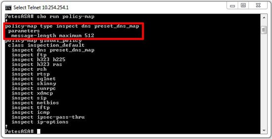 asa inspection map dns