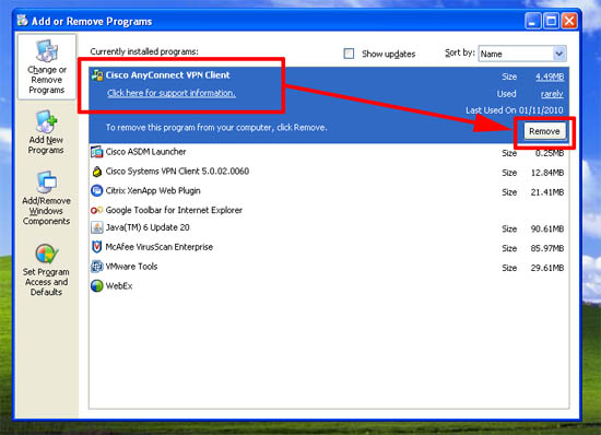 remove anyconnect