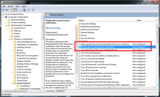Group Policy IE Add On