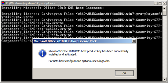 Add Office Activation to KMS Host