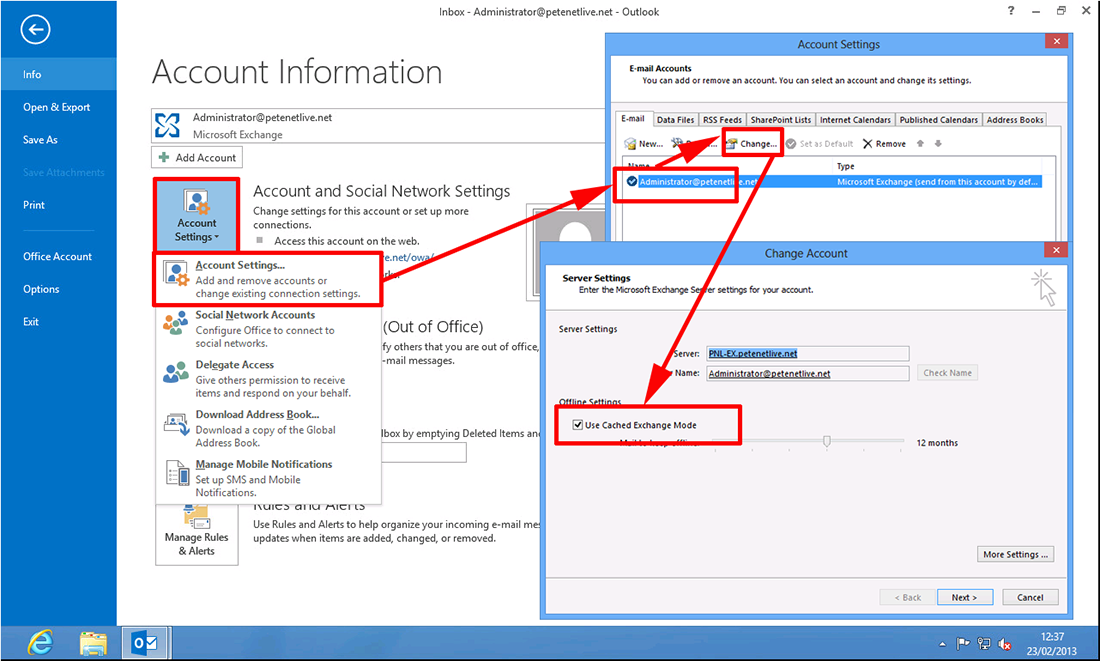 Проверка подлинности outlook android