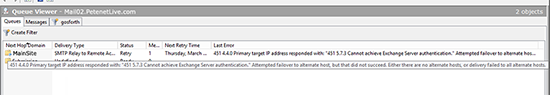 451 5.7.3 Cannot achieve Exchange Server authentication