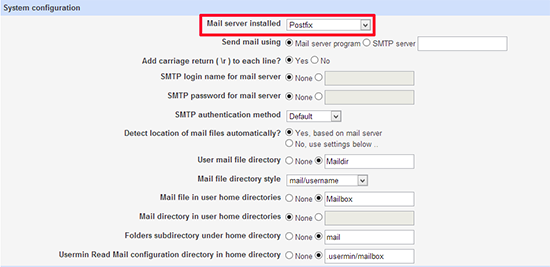 Change Installed Mail Server