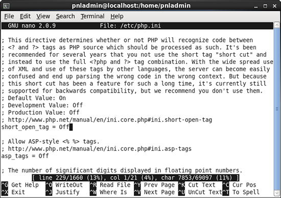 PHP short tag setting