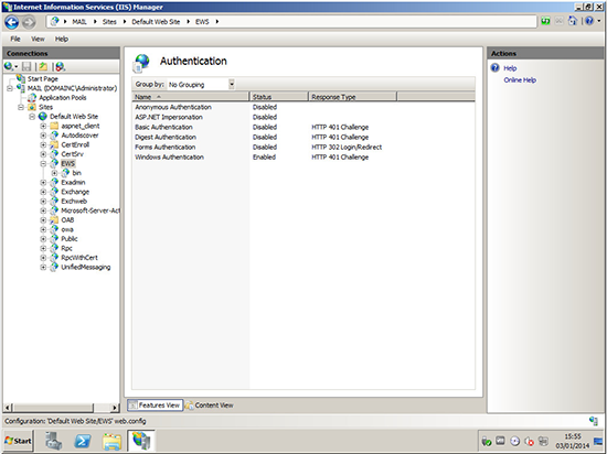 EWS Permissions Exchange 2007 on IIS 6