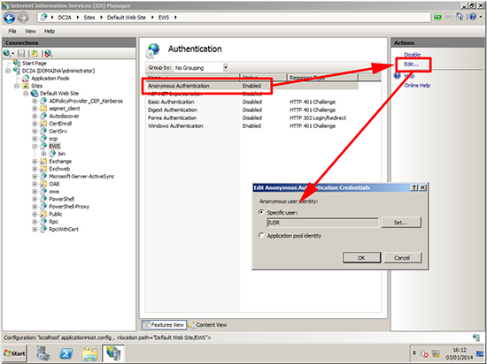 EWS Permissions Exchange 2007 on IIS 6