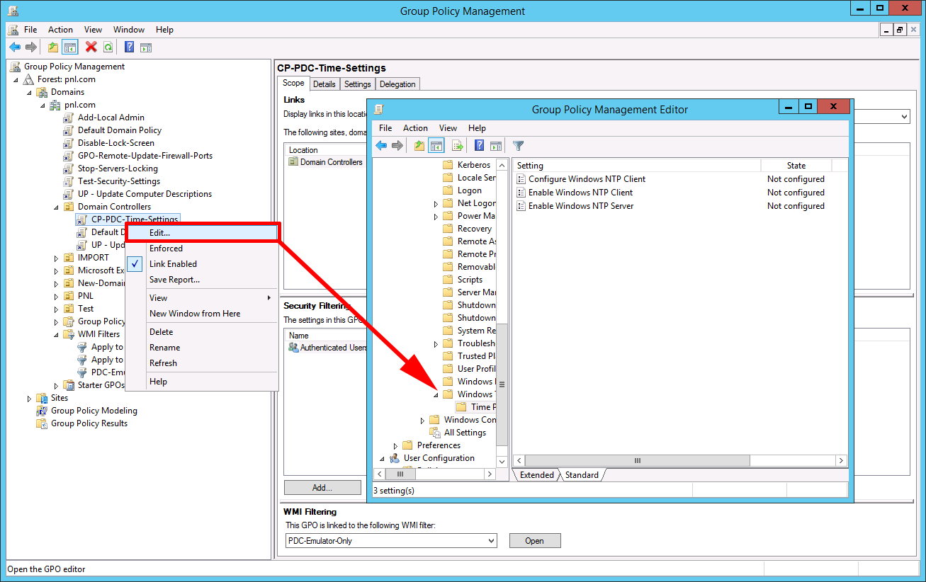 Windows Setting Domain Time