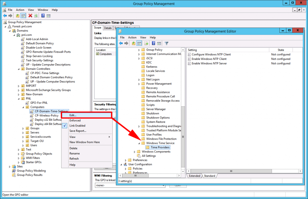Windows Setting Domain Time