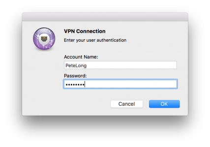 Authenticate to Cisco VPN MAC