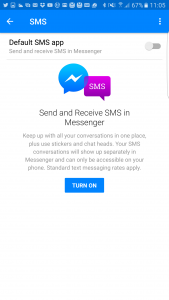 002 - Facebook Messenger Disable SMS