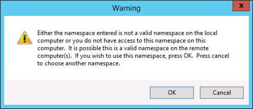 Namespace is not valid