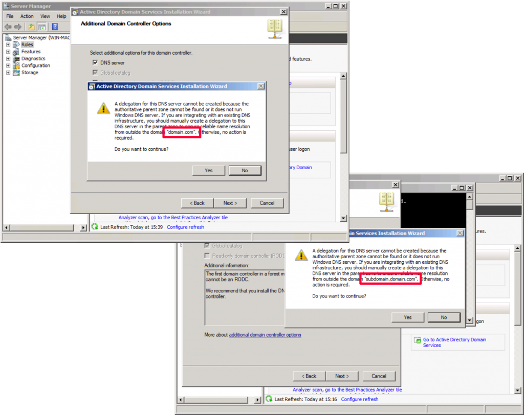 Windows a delegation for this dns server cannot be created petenetlive