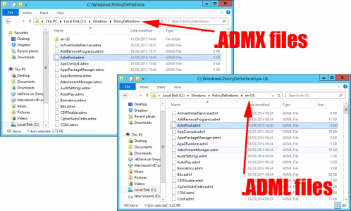 ADMX and ADML Files