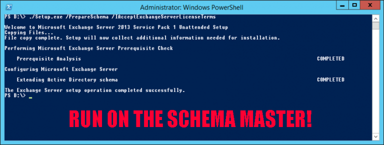 Exchange Setup Error: Cannot Update Schema | PeteNetLive