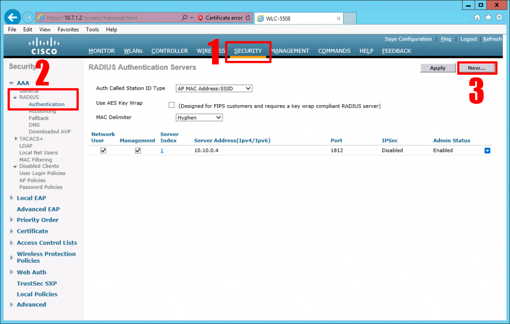 Cisco WLC EAPTLS Secured Wireless with Certificate Services