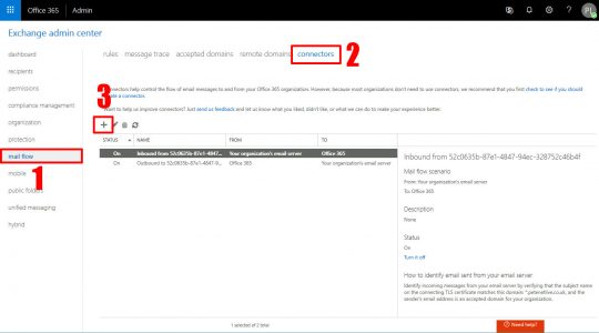 Office 365 Add Mail Connector