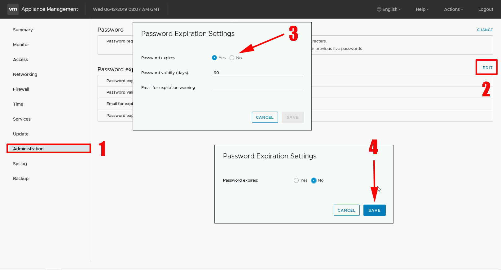 Password has expired. Passcode пароль какой?. Password never expires. Сбросить пароль через password reset. ESR-200 change-expired-password.