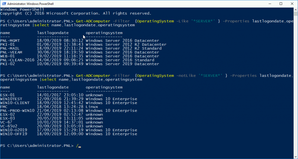 Powershell find computers last logon date petenetlive