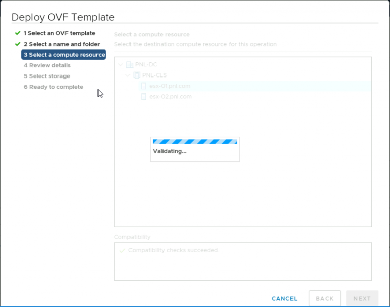 OVA / OVF Deployment Gets Stuck �Validating�