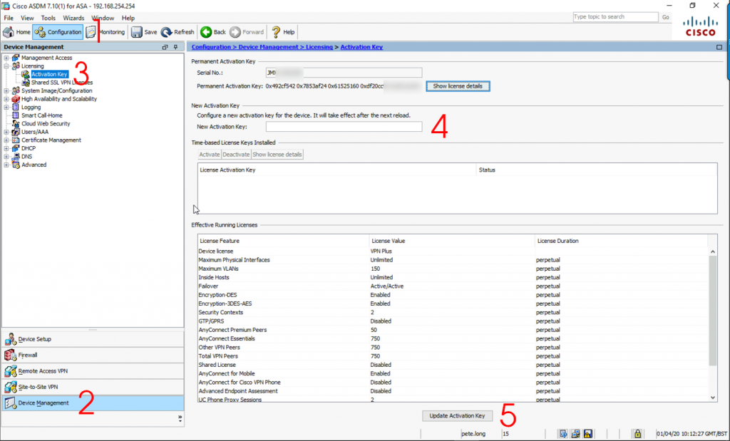 Cisco asa update activation key from asdm petenetlive