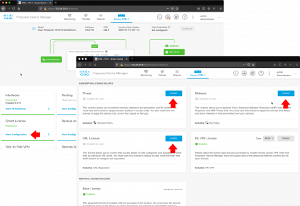 Enable FTD Licenses Threat URL and Malware