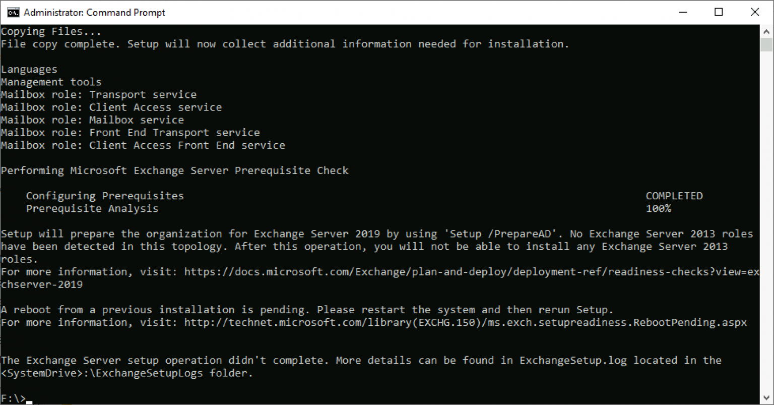A reboot from a previous installation is pending petenetlive