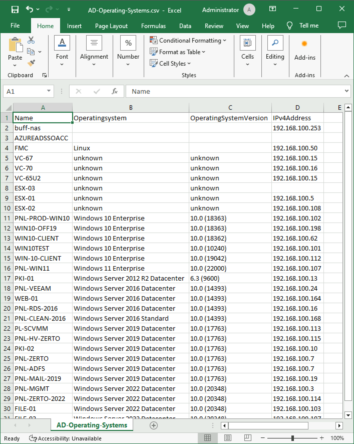 Powershell inventory operating systems in active directory petenetlive