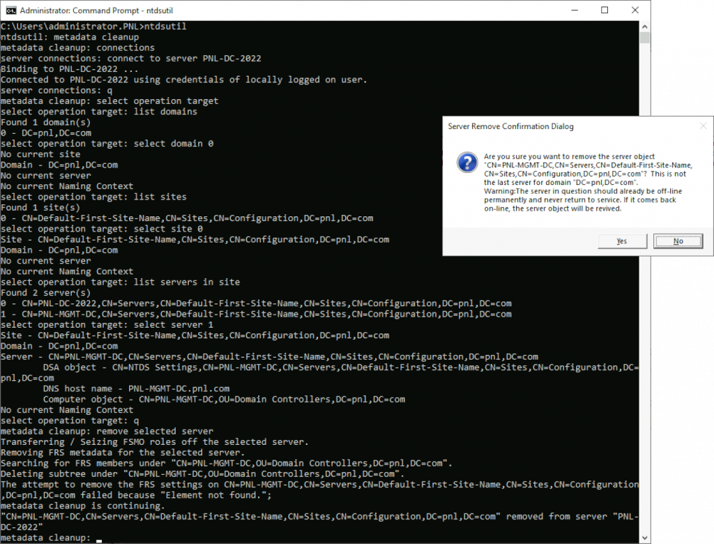 Remove Failed DC from Active Directory | PeteNetLive