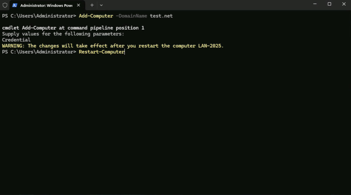 Windows server 2025 domain join petenetlive